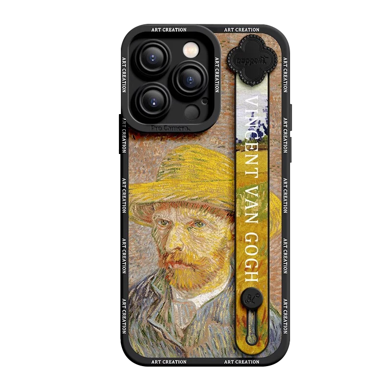 Wrist Band iPhone Case Self-Portrait with a Straw Hat Black