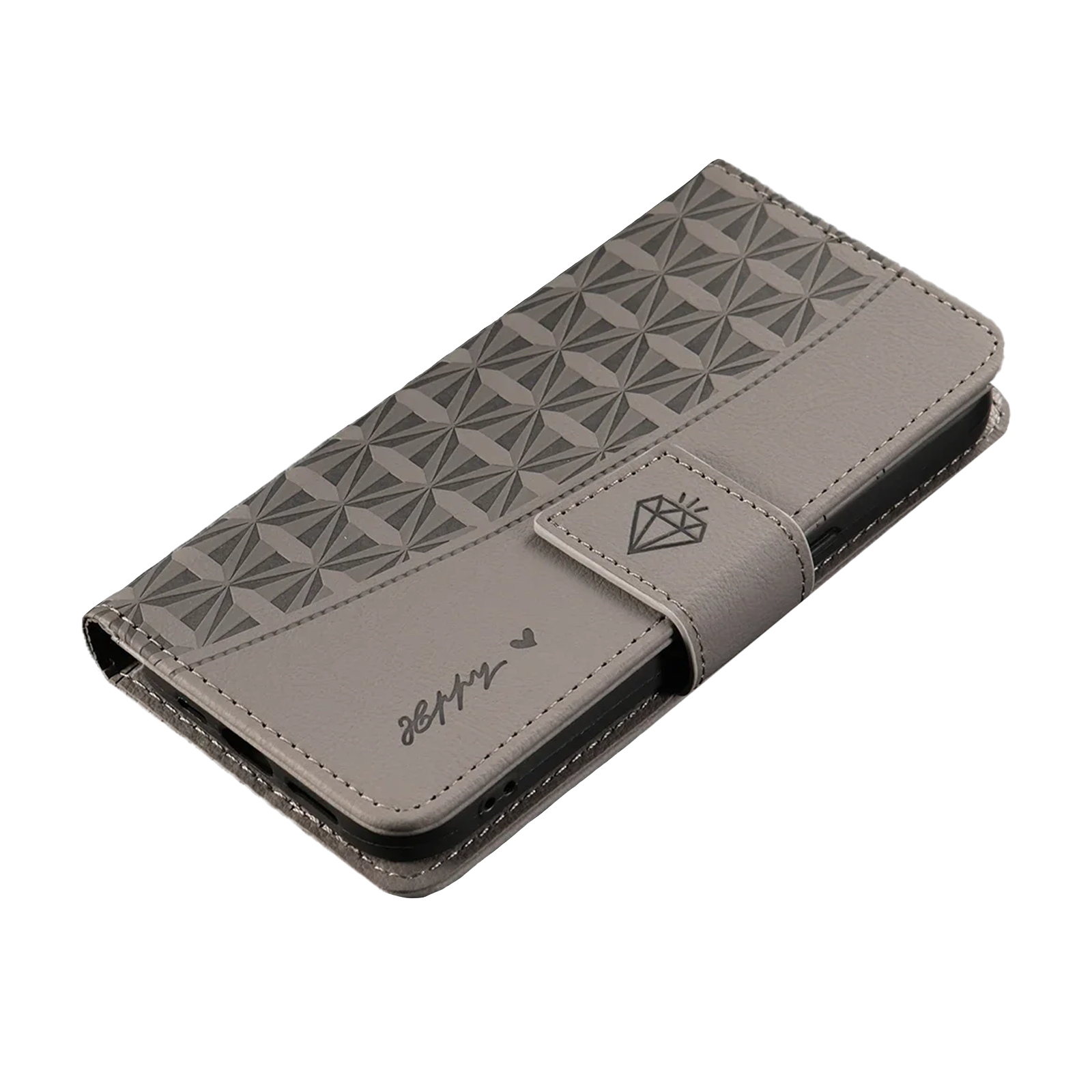Leather Purse iPhone Case Magnetic Flip GREY
