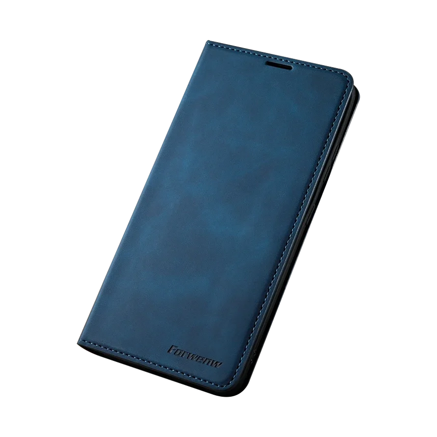 Wallet iPhone Case Magnetic Flip Leather BLUE