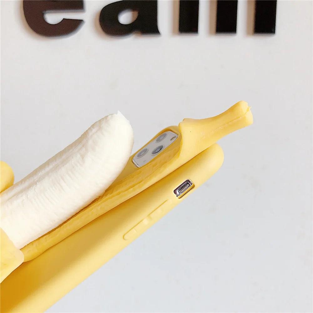 Funny Stress Reliever Peeled banana Phone Cases