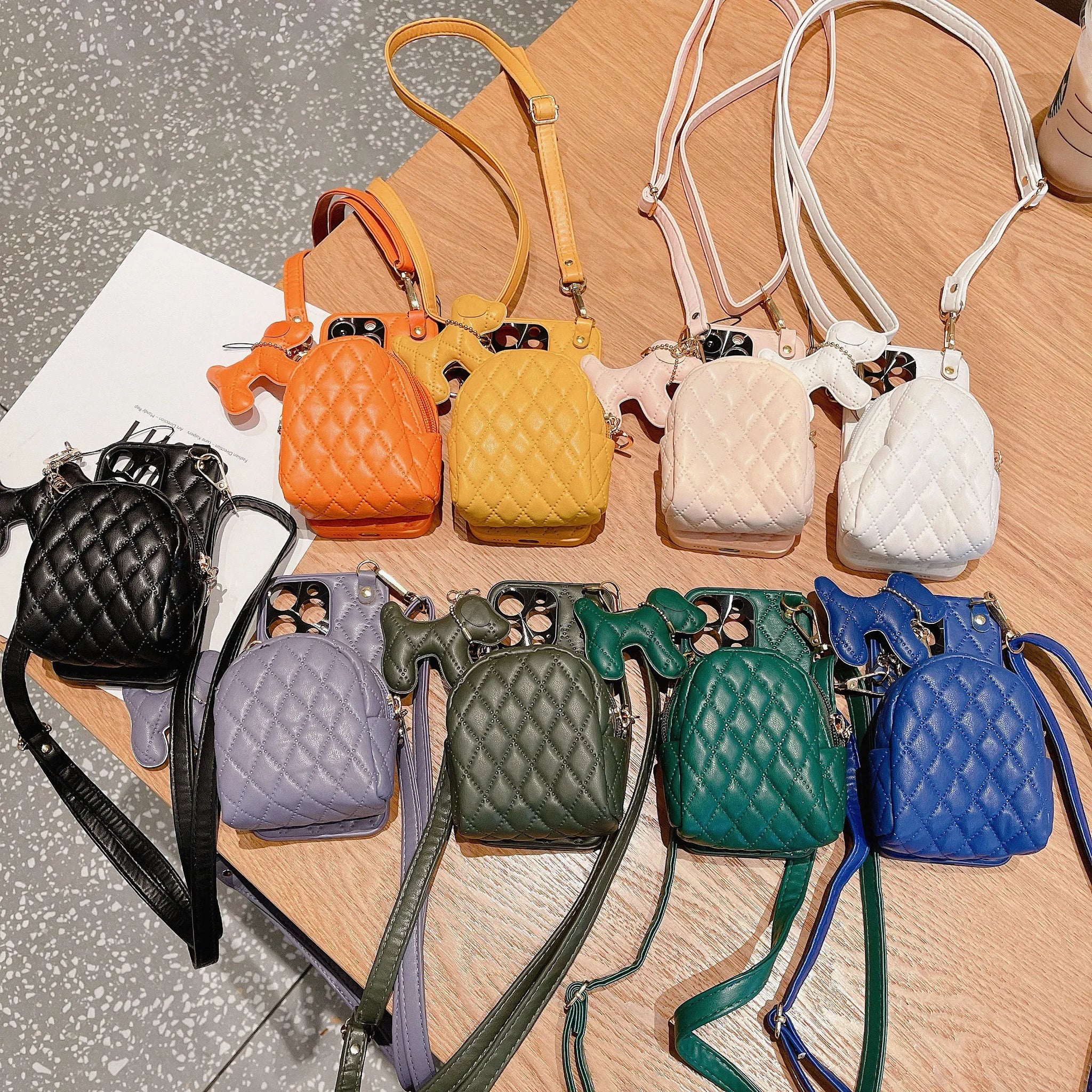 Crossbody Leather Purse iPhone Case Fashion Cute Bag ORANGE