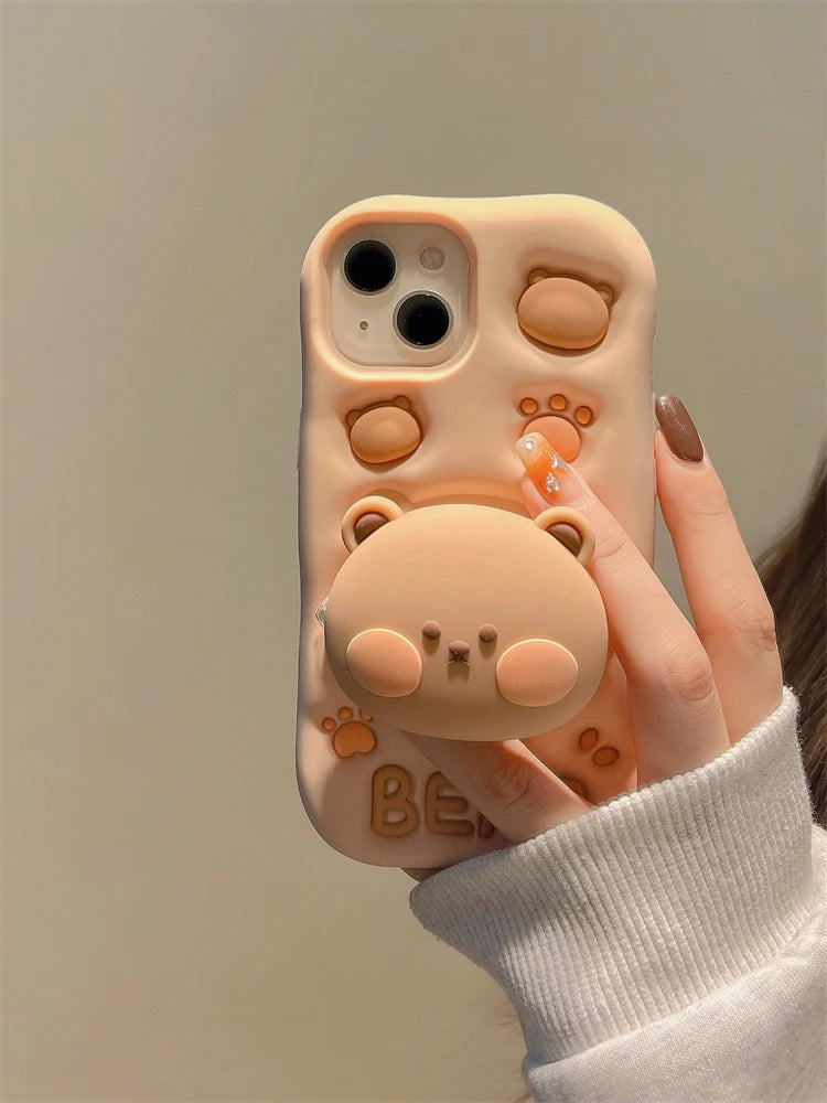 Cute Bear iPhone Case Soft Silicone