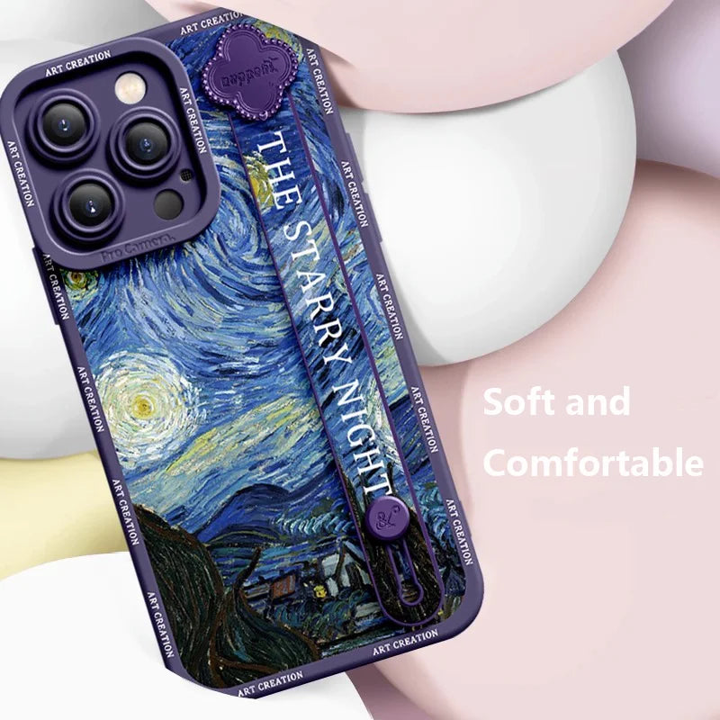Wrist Band iPhone Case Self-Portrait with a Straw Hat Purple