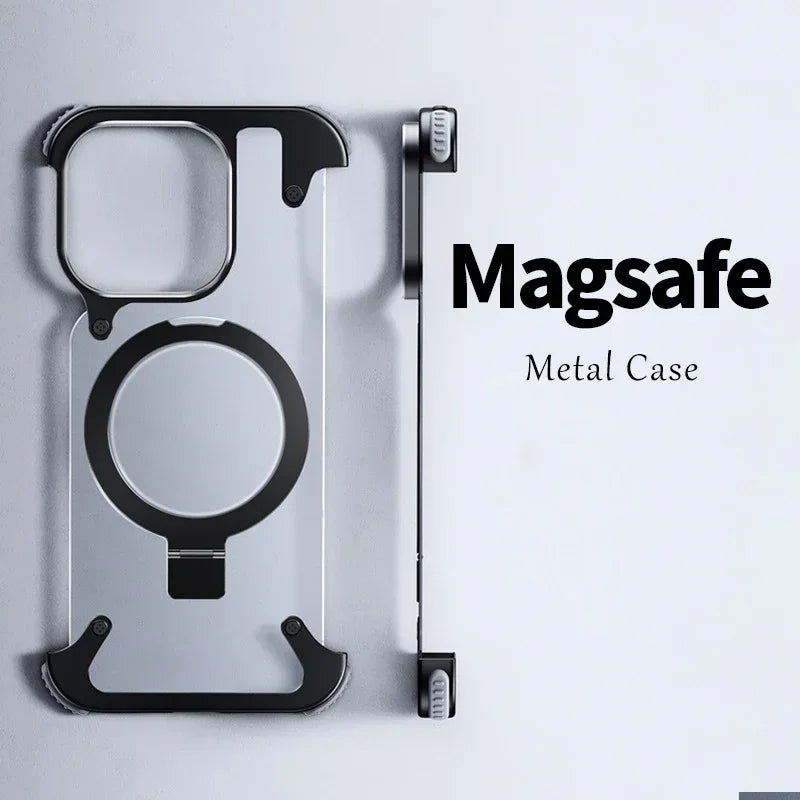 Magnetic Aluminum Stand Rimless Phone Case