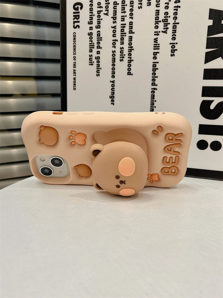 Cute Bear iPhone Case Soft Silicone