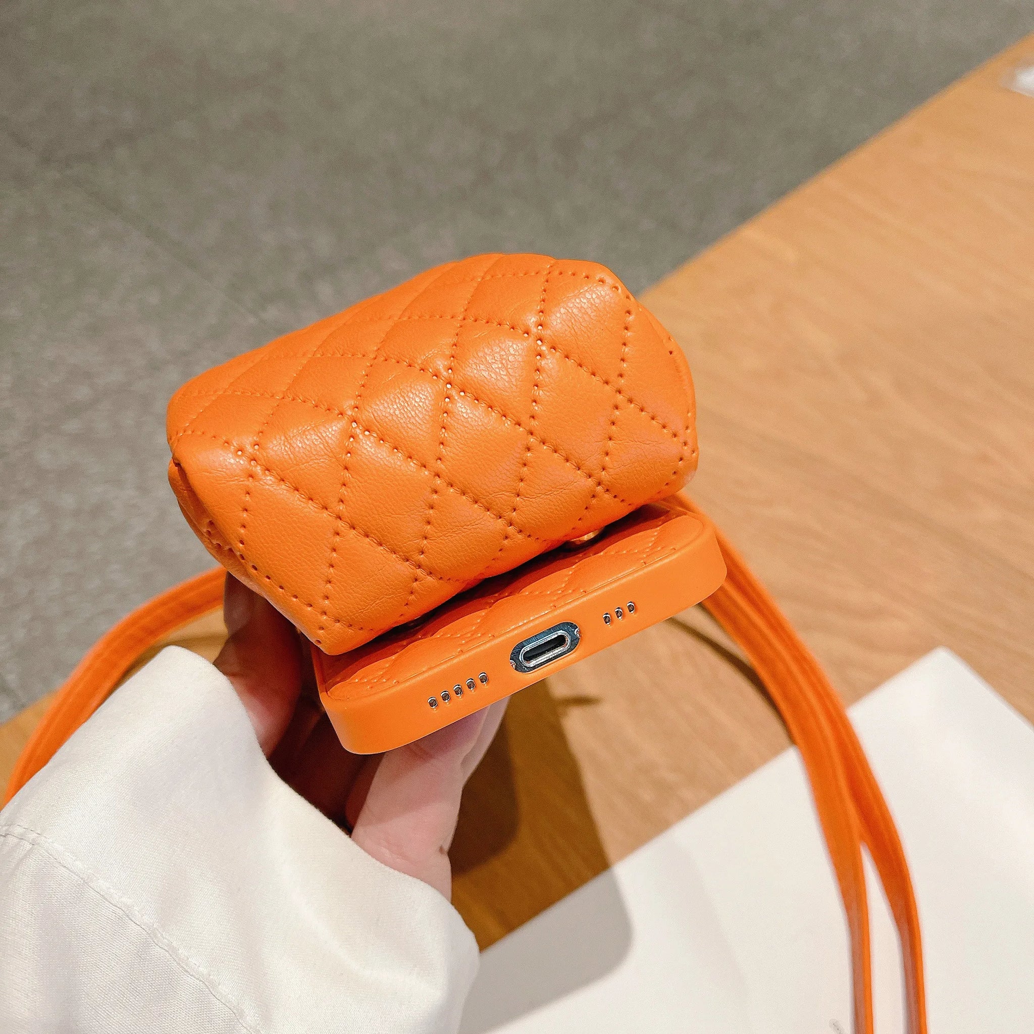 Crossbody Leather Purse iPhone Case Fashion Cute Bag ORANGE