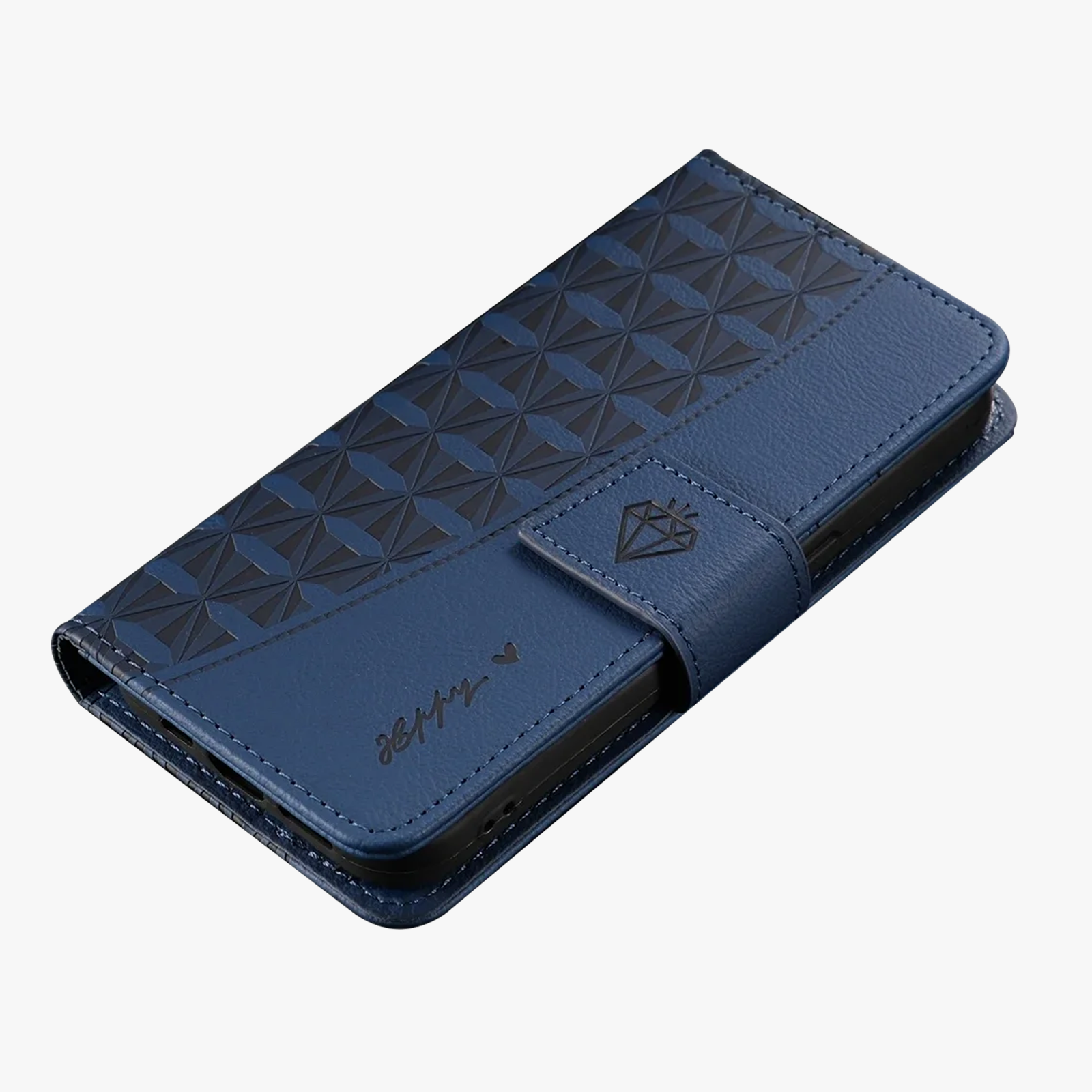 Leather Purse iPhone Case Magnetic Flip BLUE