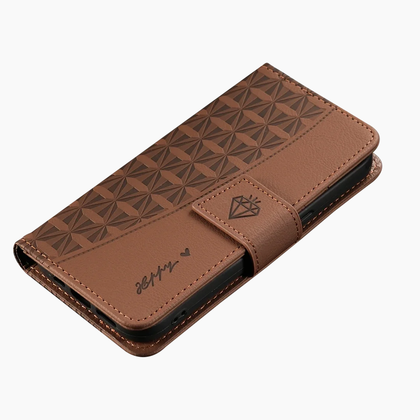 Leather Purse iPhone Case Magnetic Flip BROWN
