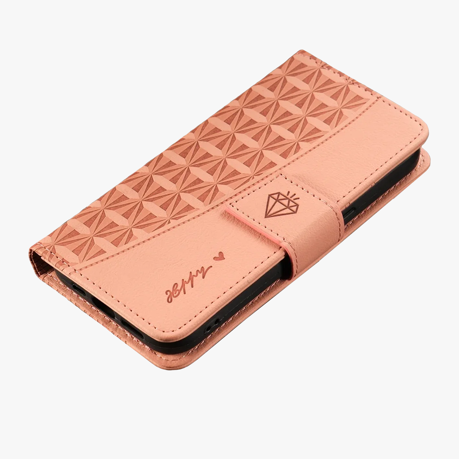 Leather Purse iPhone Case Magnetic Flip Orange