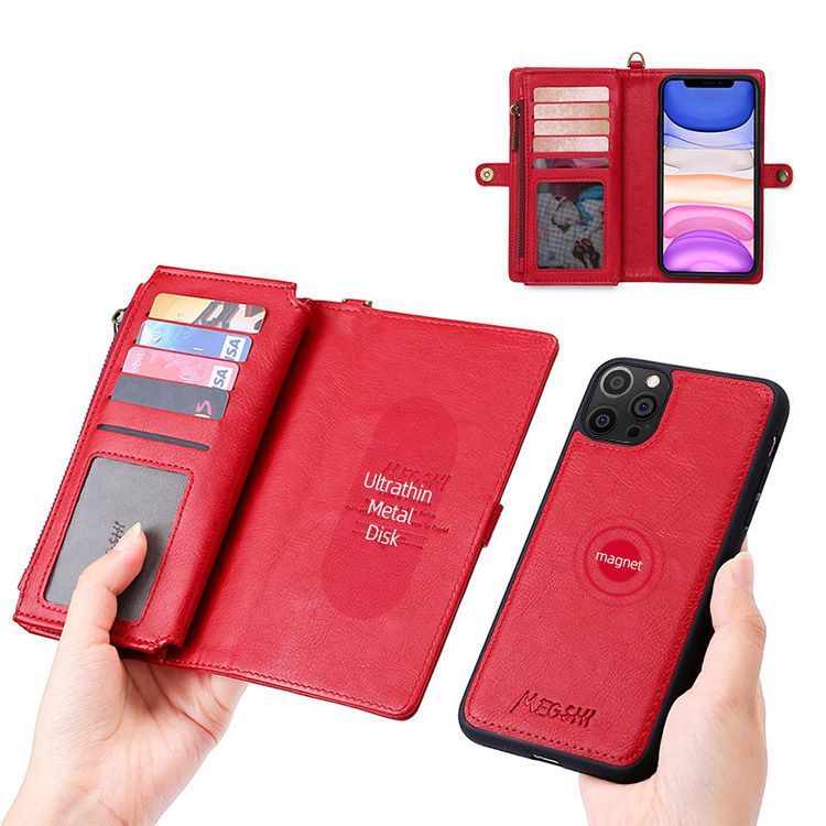 2 in 1 Folio Detachable Magnetic Wallet Phone Case
