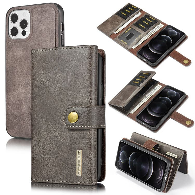 Tri Fold Detachable Magnetic Phone Wallet Case