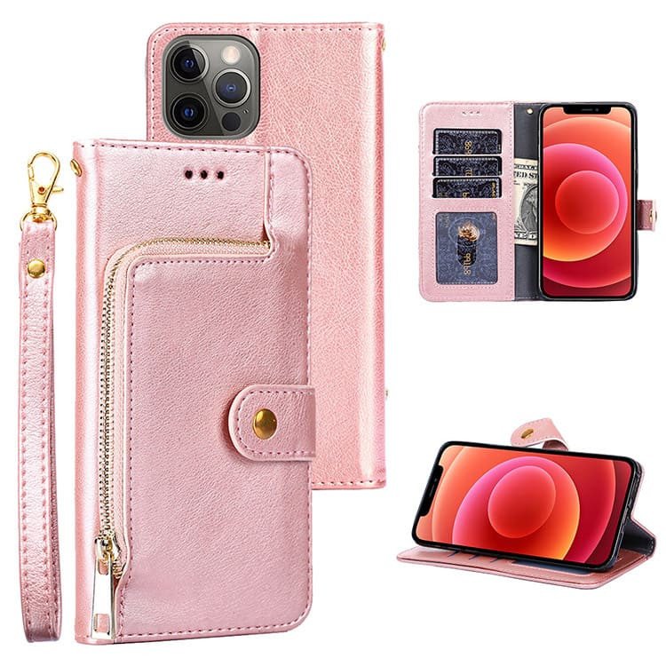 Zipper Wallet Phone Case - Kickstand Magnetic Protective Cover